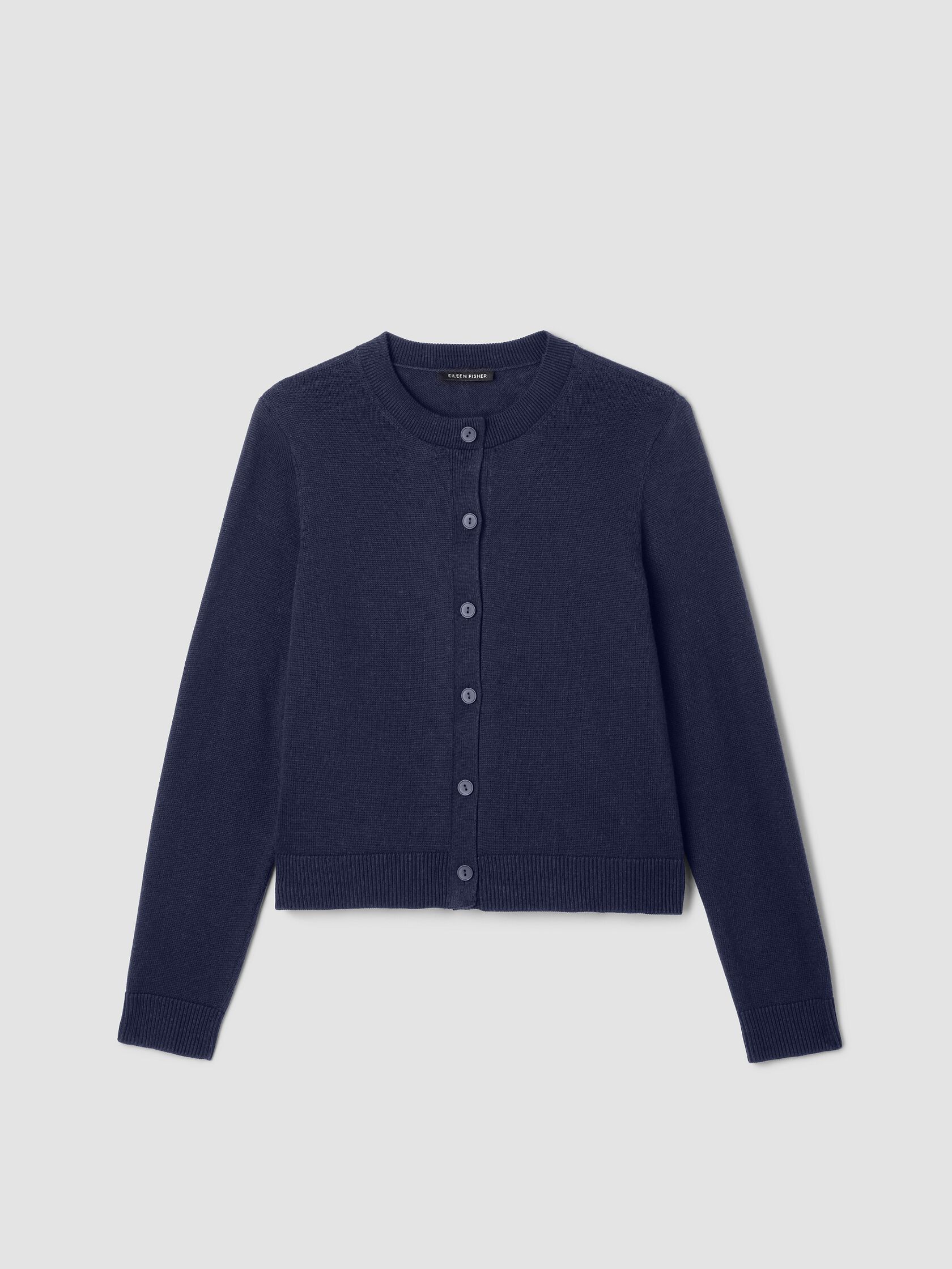 Peruvian Cotton Blend Crew Neck Cardigan