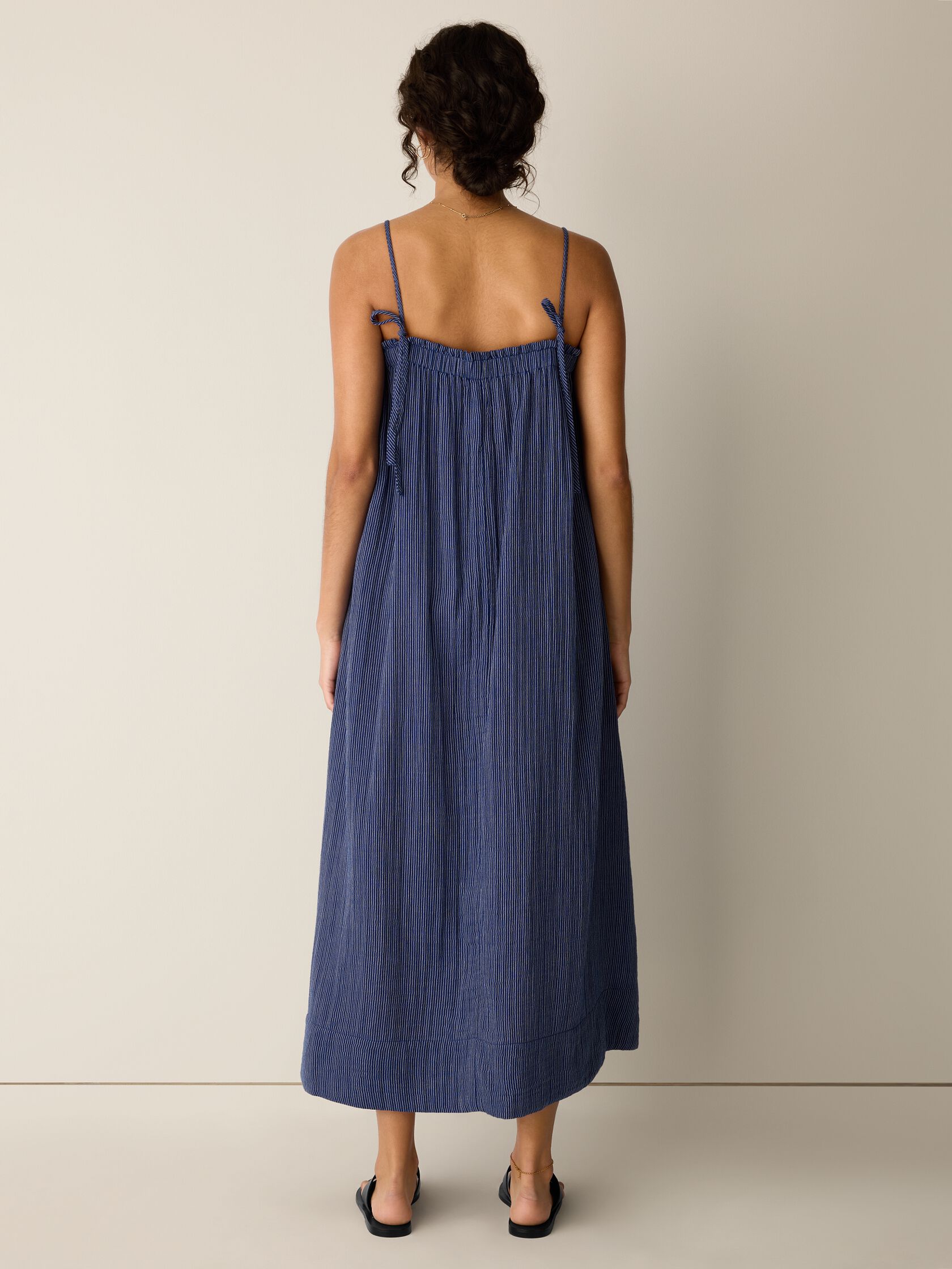 Striped Organic Cotton Gauze Cami Dress