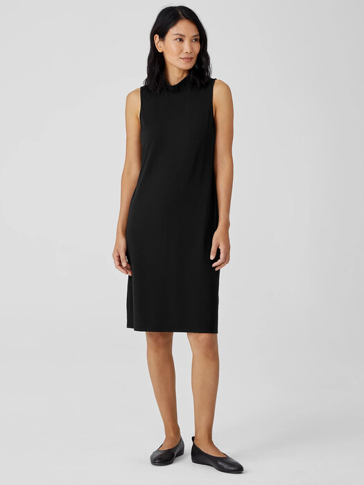 Stretch Jersey Knit Mock Neck Dress | EILEEN FISHER Stretch Jersey Knit Mock Neck Dress | EILEEN FISHER