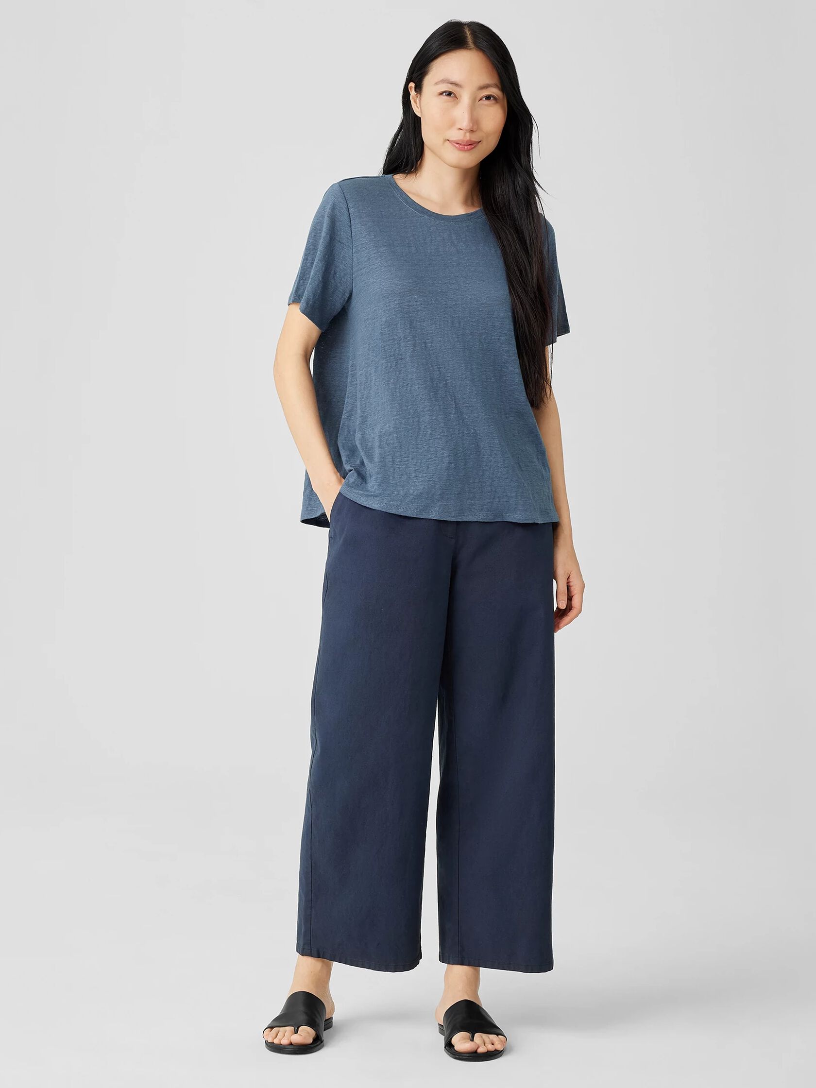 Organic Linen Jersey Crew Neck Tee