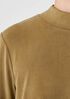 Sandwashed Cupro Knit Mock Neck Top