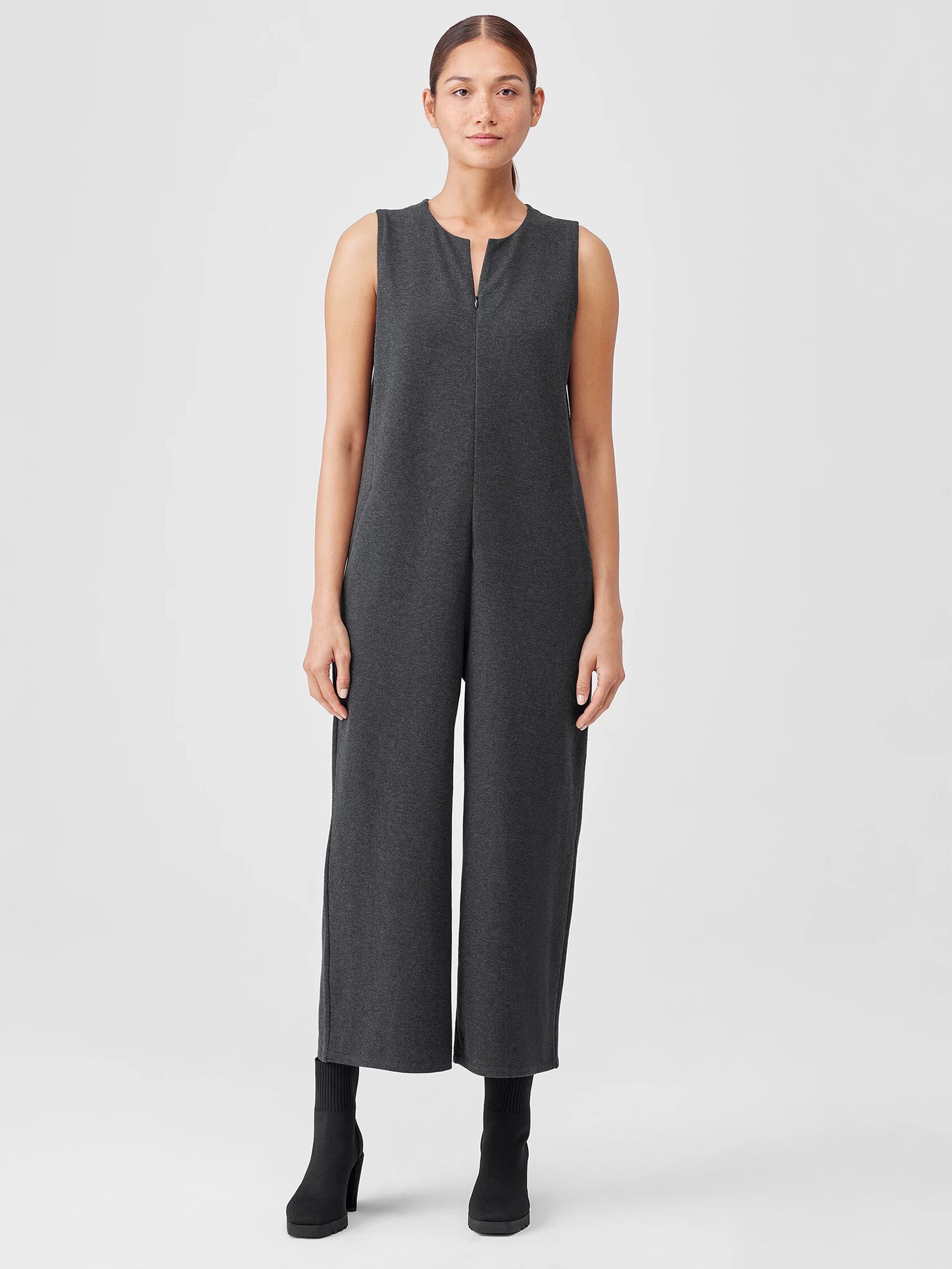 bedrijf Reageren Veroorloven Organic Cotton Melange Crepe Jumpsuit | EILEEN FISHER