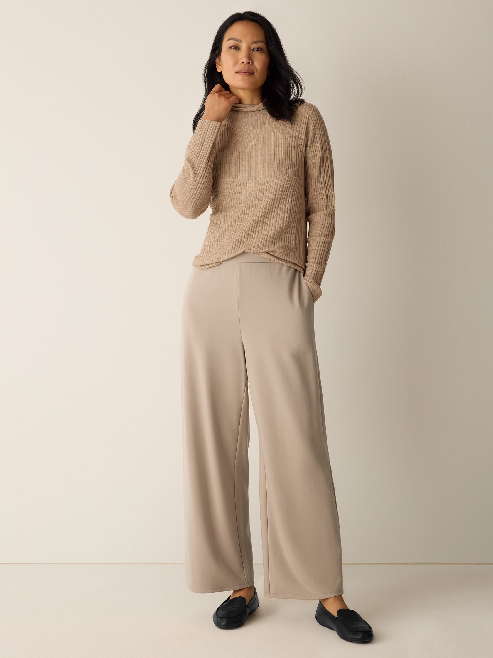 Washable Flex Ponte Wide-Leg Pant