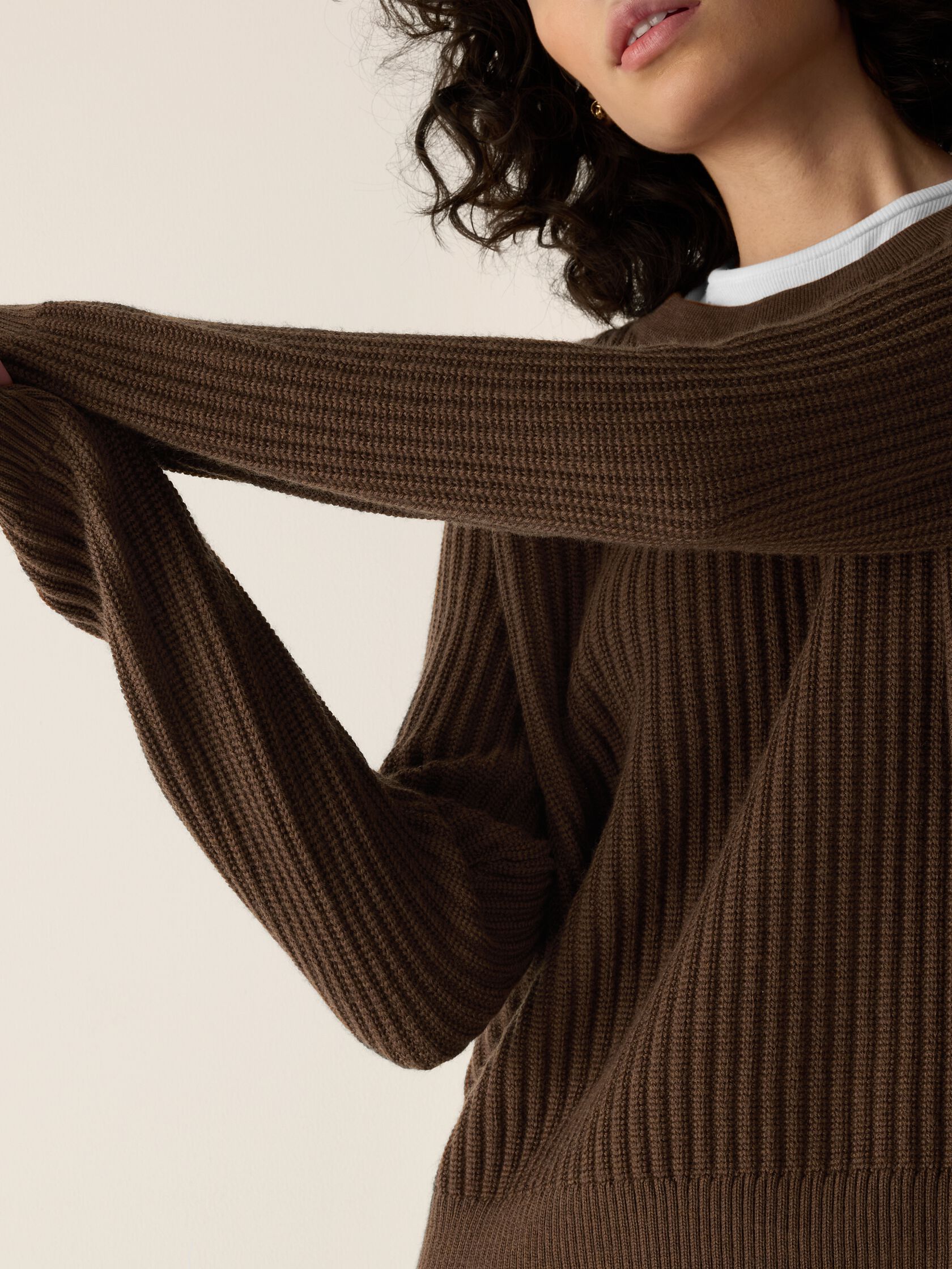 Italian Merino Crew Neck Top in Regenerative Wool