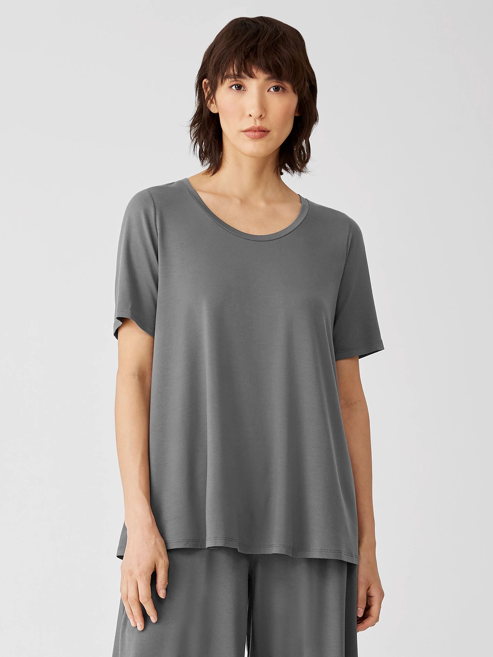 Fine Jersey Elbow-Sleeve Top