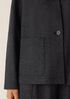 Mélange Boiled Wool Jersey High Collar Jacket in Regenerative Wool