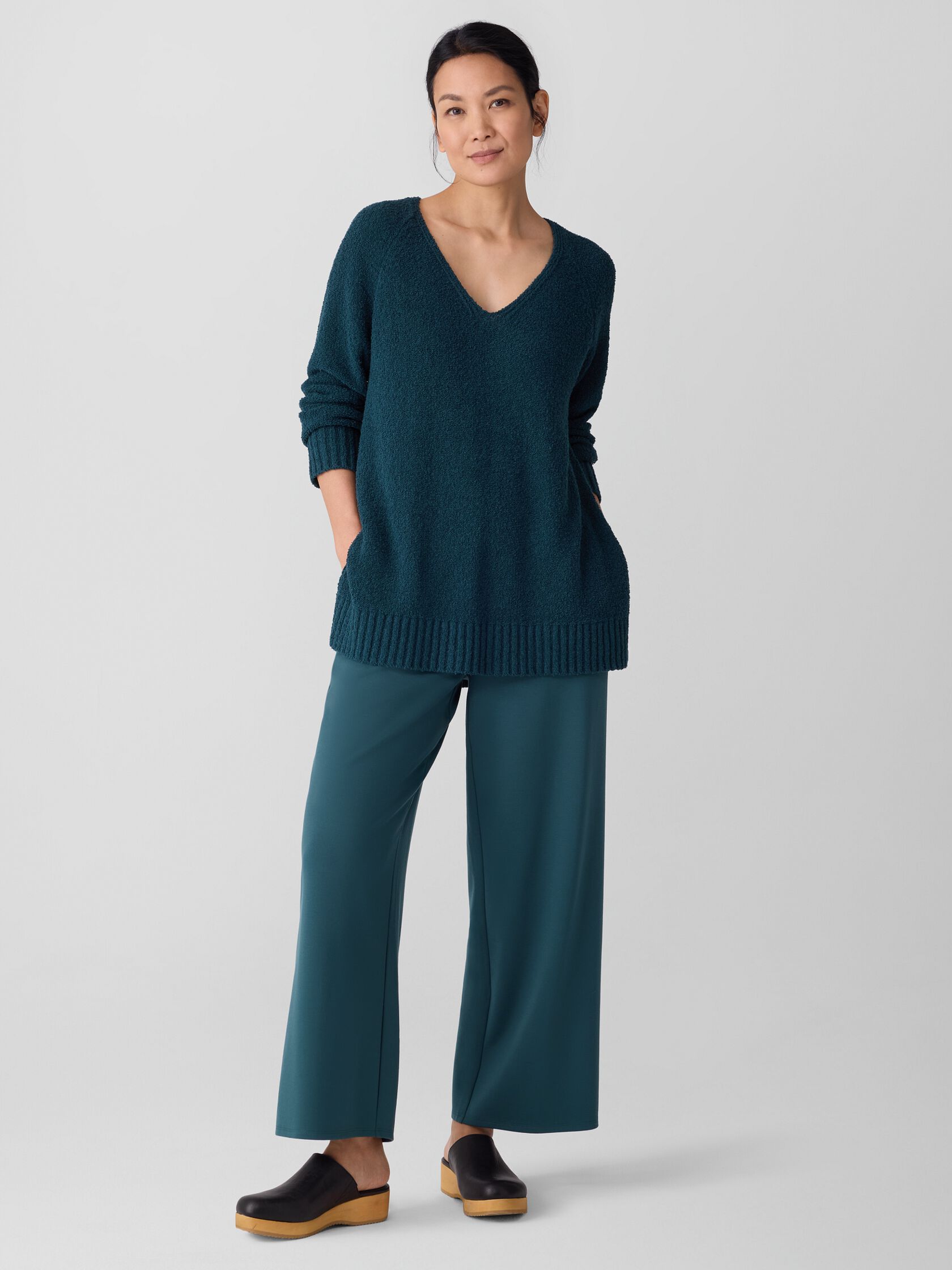 Cotton Fluff V-Neck Top