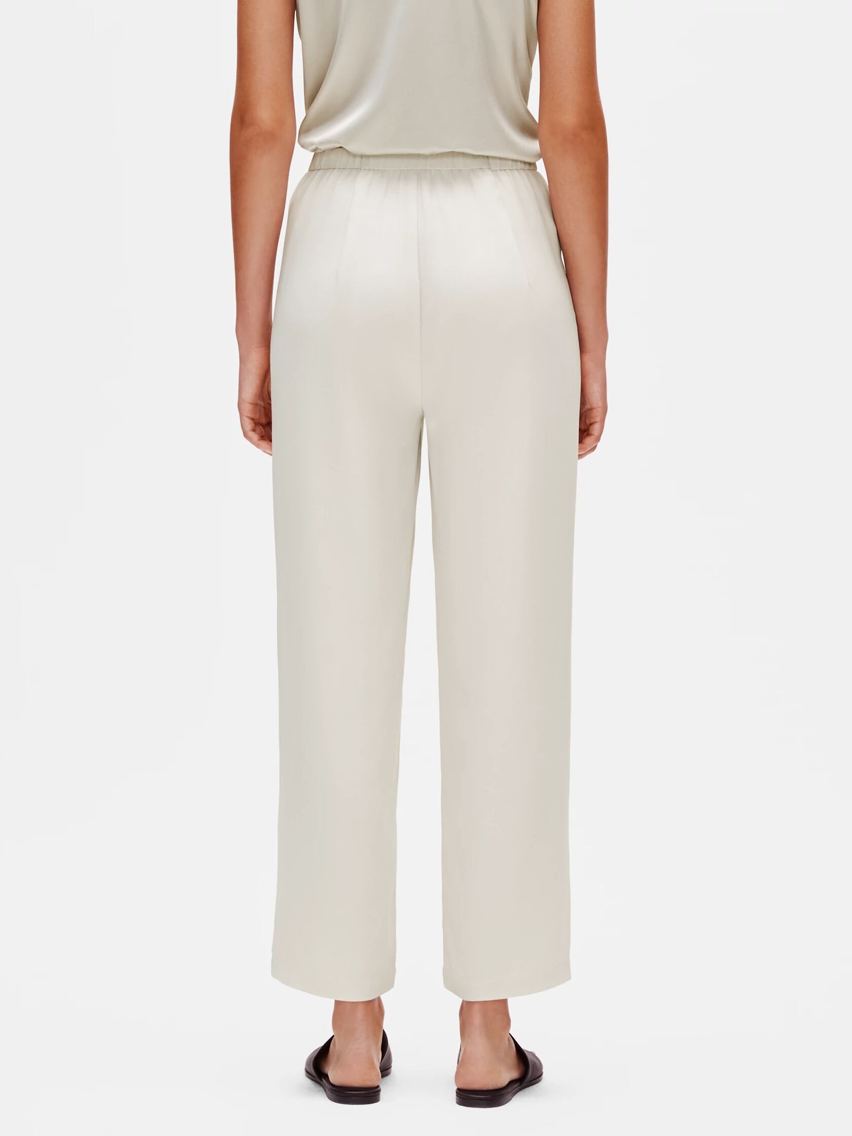 System Silk Georgette Straight Ankle Pant | EILEEN FISHER