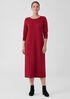 Stretch Jersey Knit Jewel Neck Dress