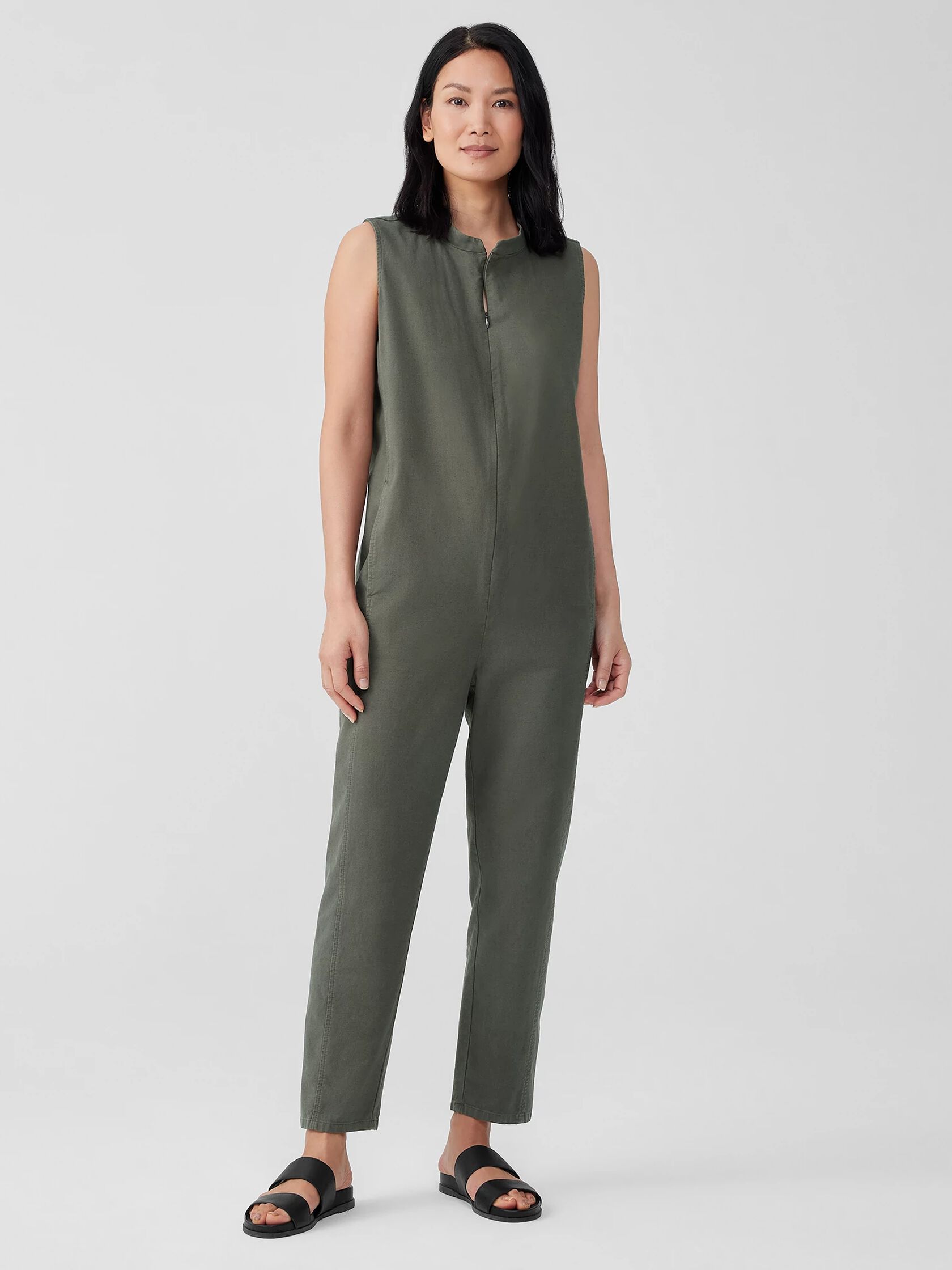 Cotton Hemp Stretch Jumpsuit