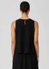 Accordion Silk Jacquard Round Neck Tank