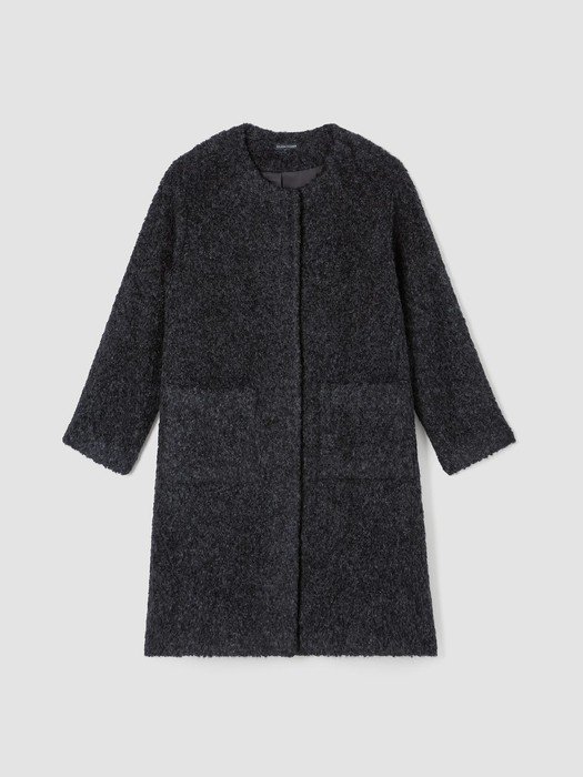 Alpaca Boucle Round Neck Coat