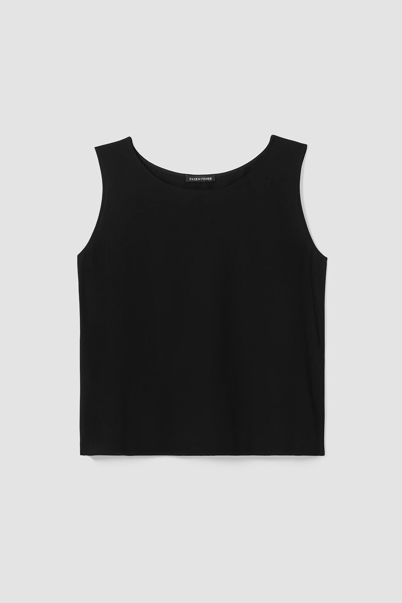 Silk Georgette Crepe Ballet Neck Tank Silk Georgette Crepe Ballet Neck Tank
