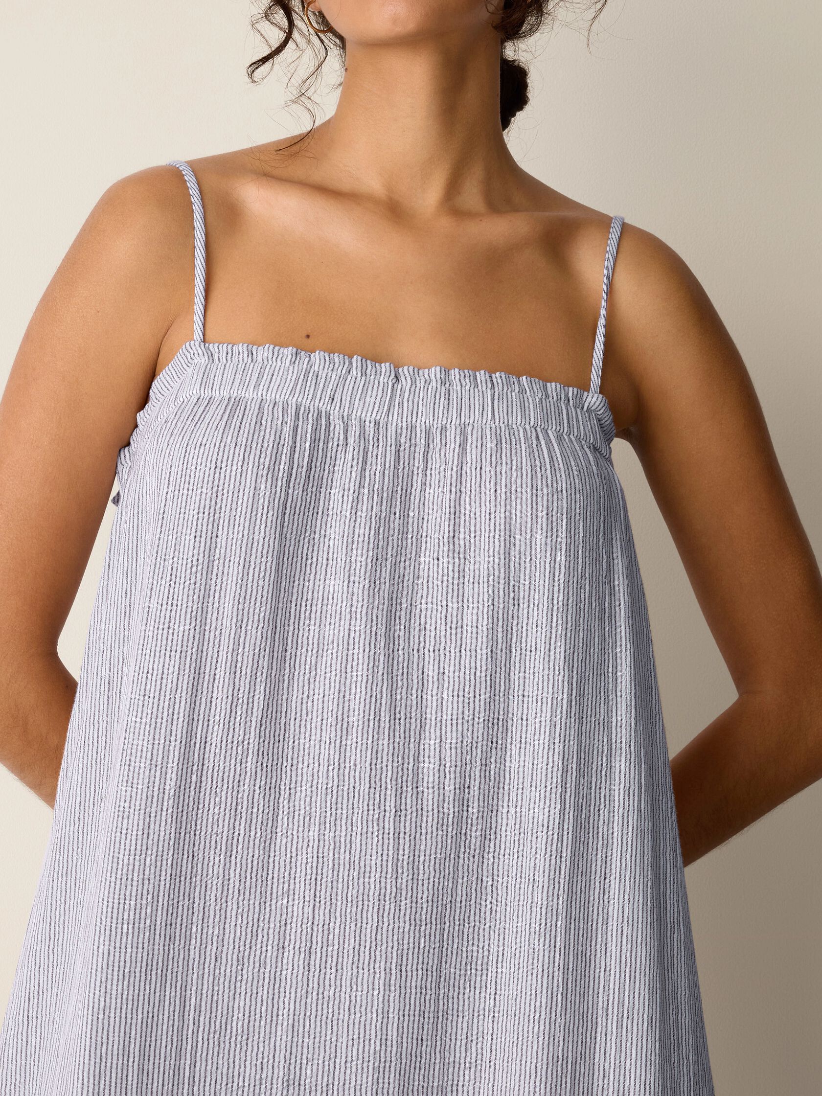 Striped Organic Cotton Gauze Cami Dress