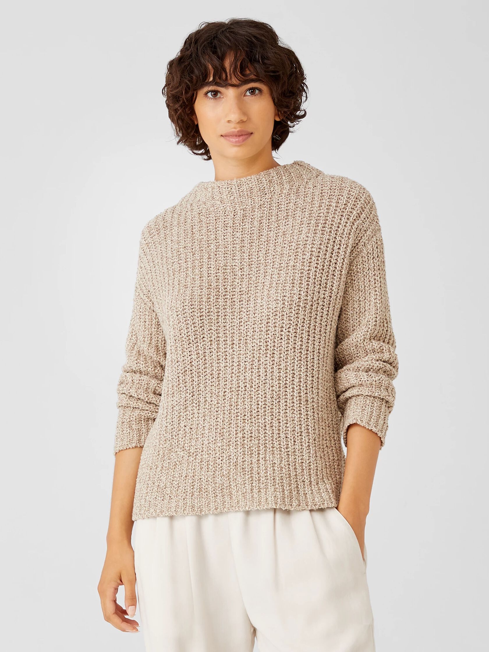 Peruvian Organic Cotton Boucle Box-Top | EILEEN FISHER