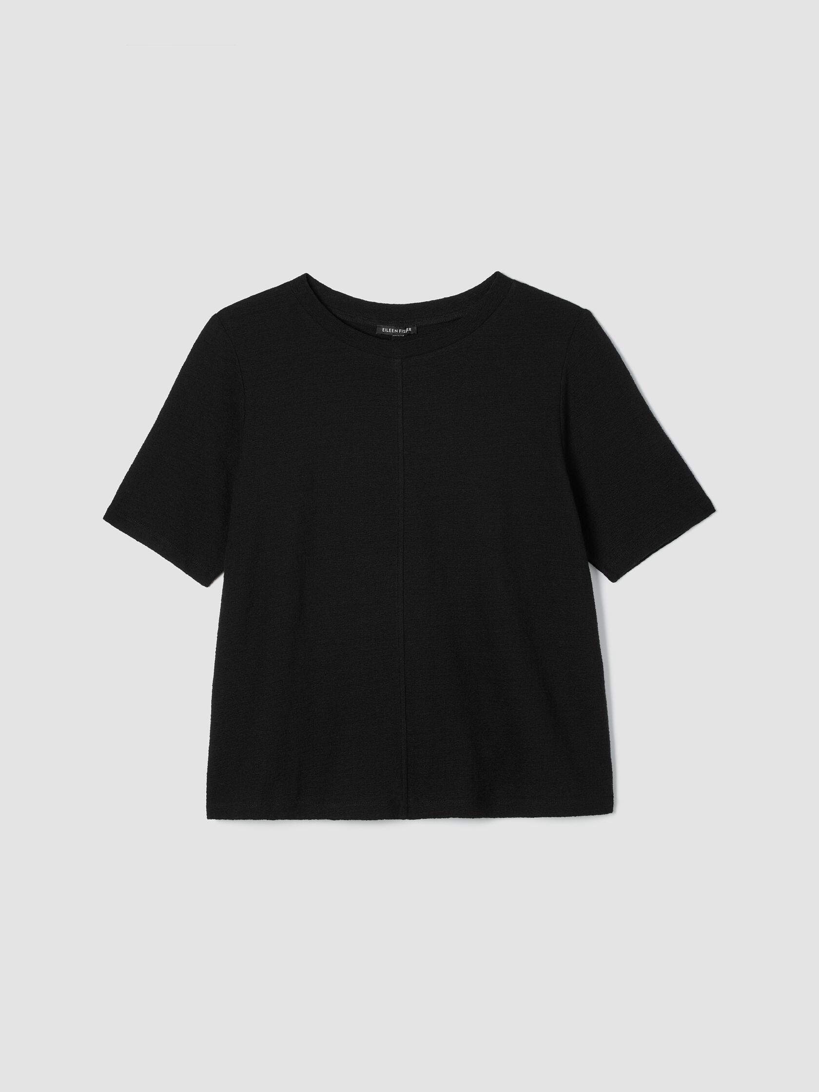 Organic Cotton Jacquard Crew Neck Top