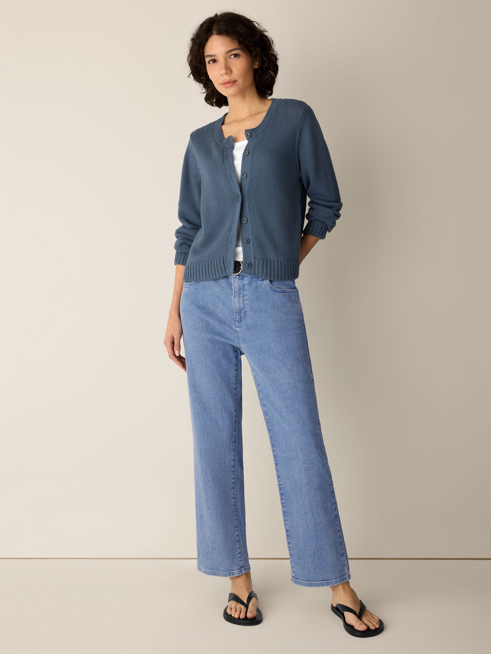Cotton Stretch Denim Straight Jean