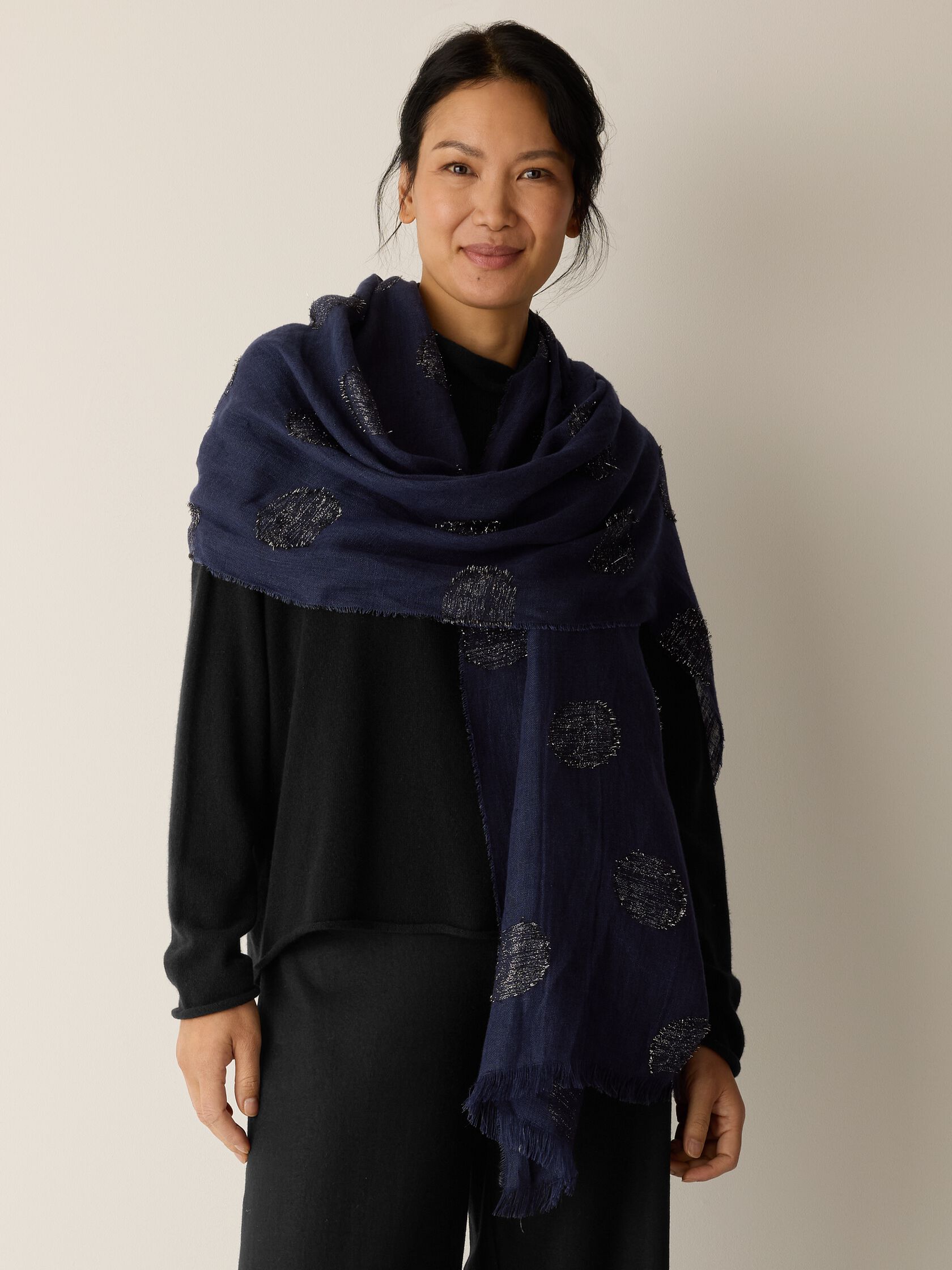 Linen Filcoupe Shimmer Scarf