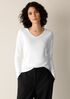 Organic Cotton Stretch Rib V-Neck Top