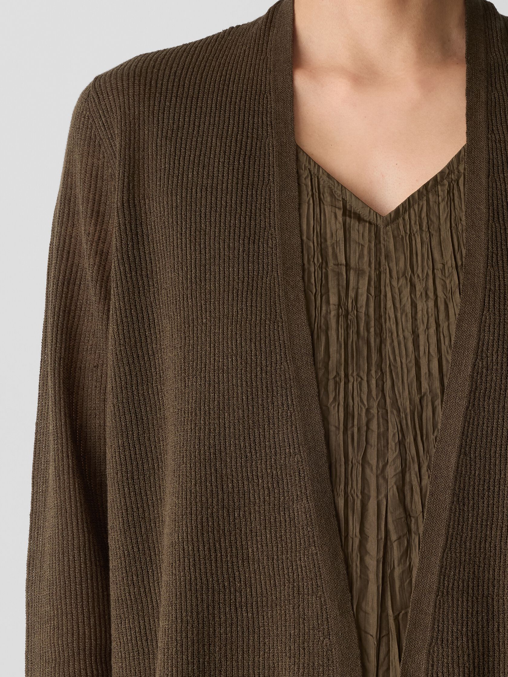 Organic Linen Cotton Cropped Cardigan