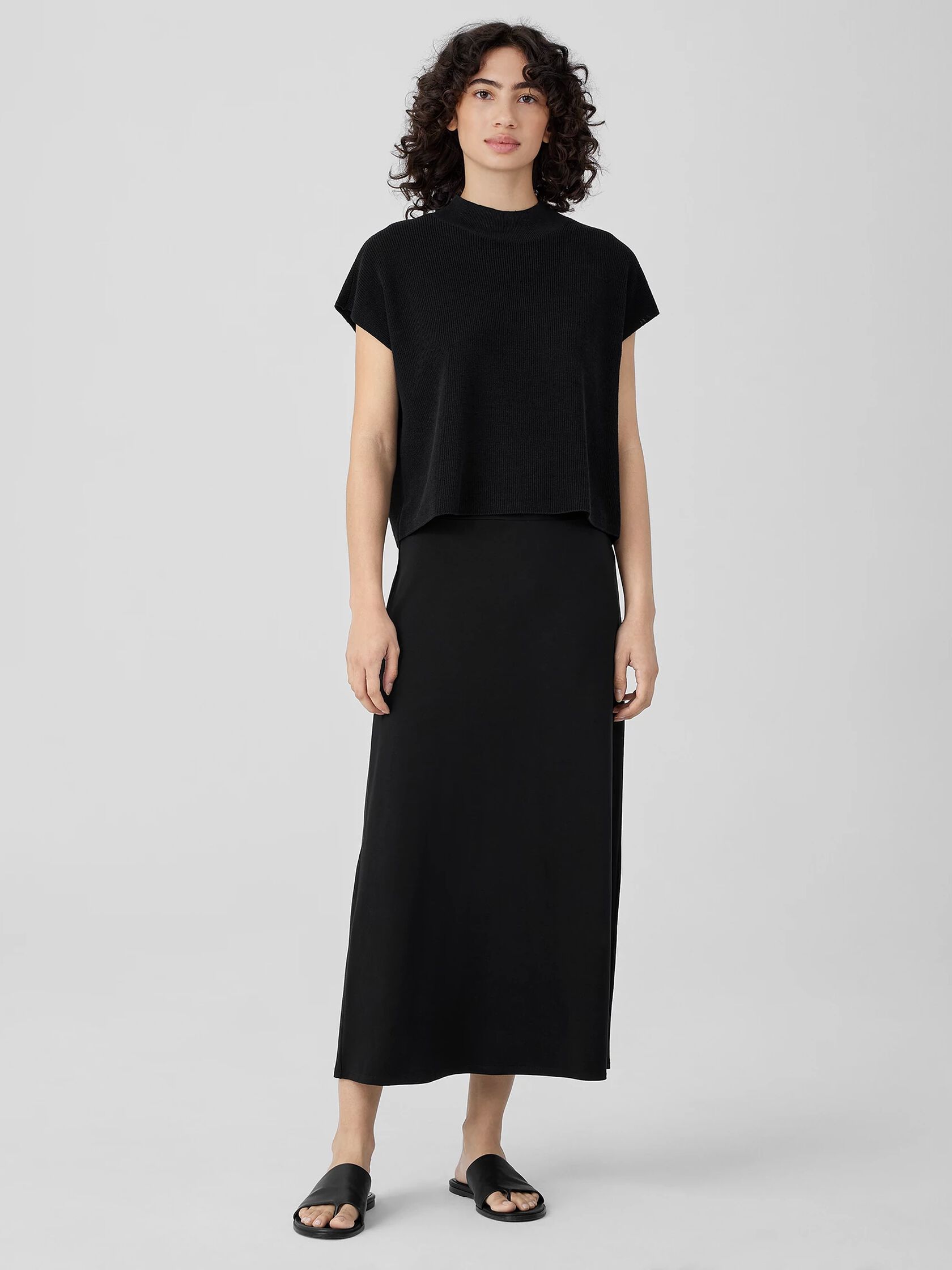 Stretch Jersey Knit A-Line Skirt