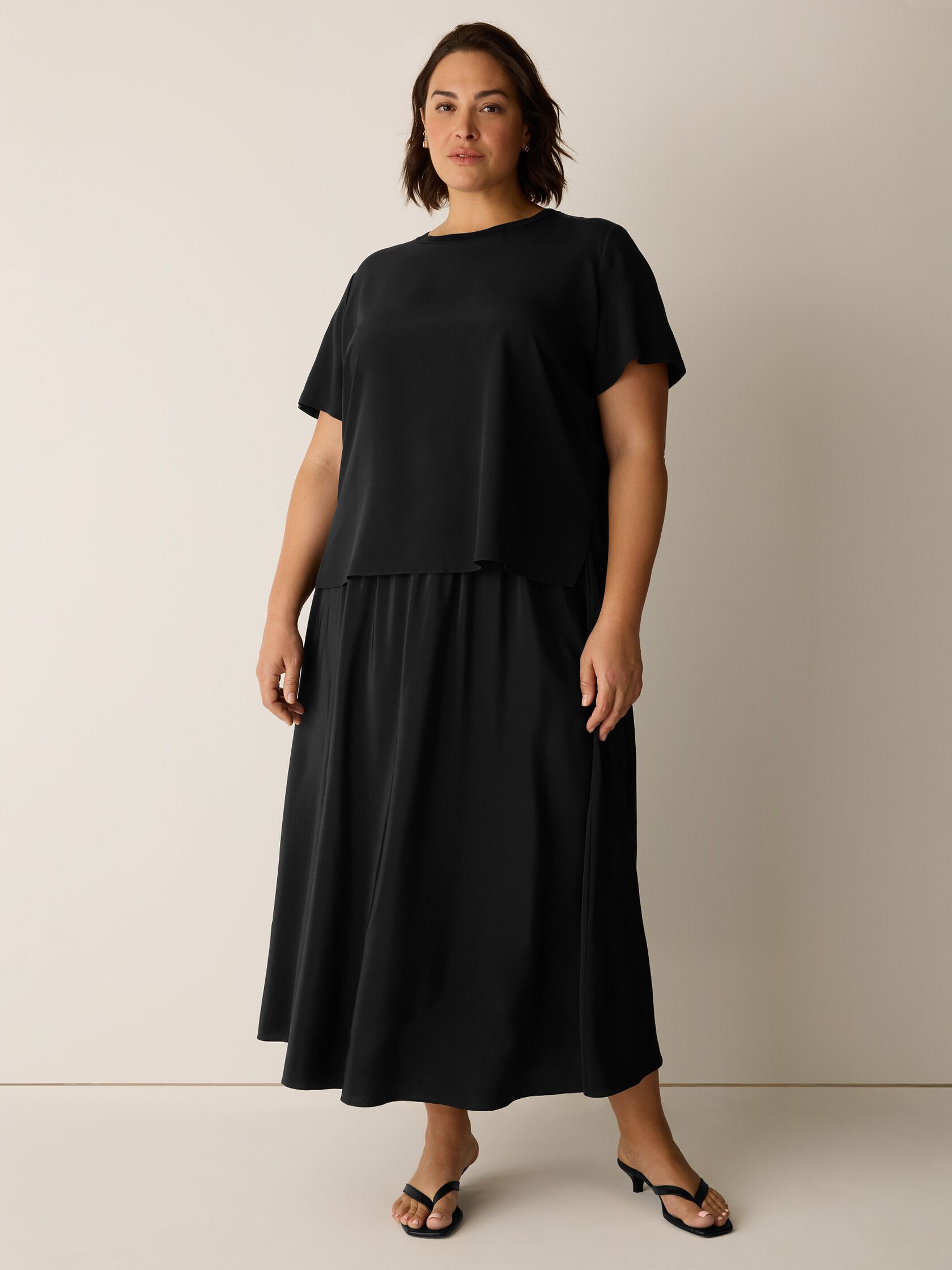 Silk Crepe de Chine Half-Circle Skirt