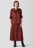 Stretch Silk Charmeuse Classic Collar Shirt