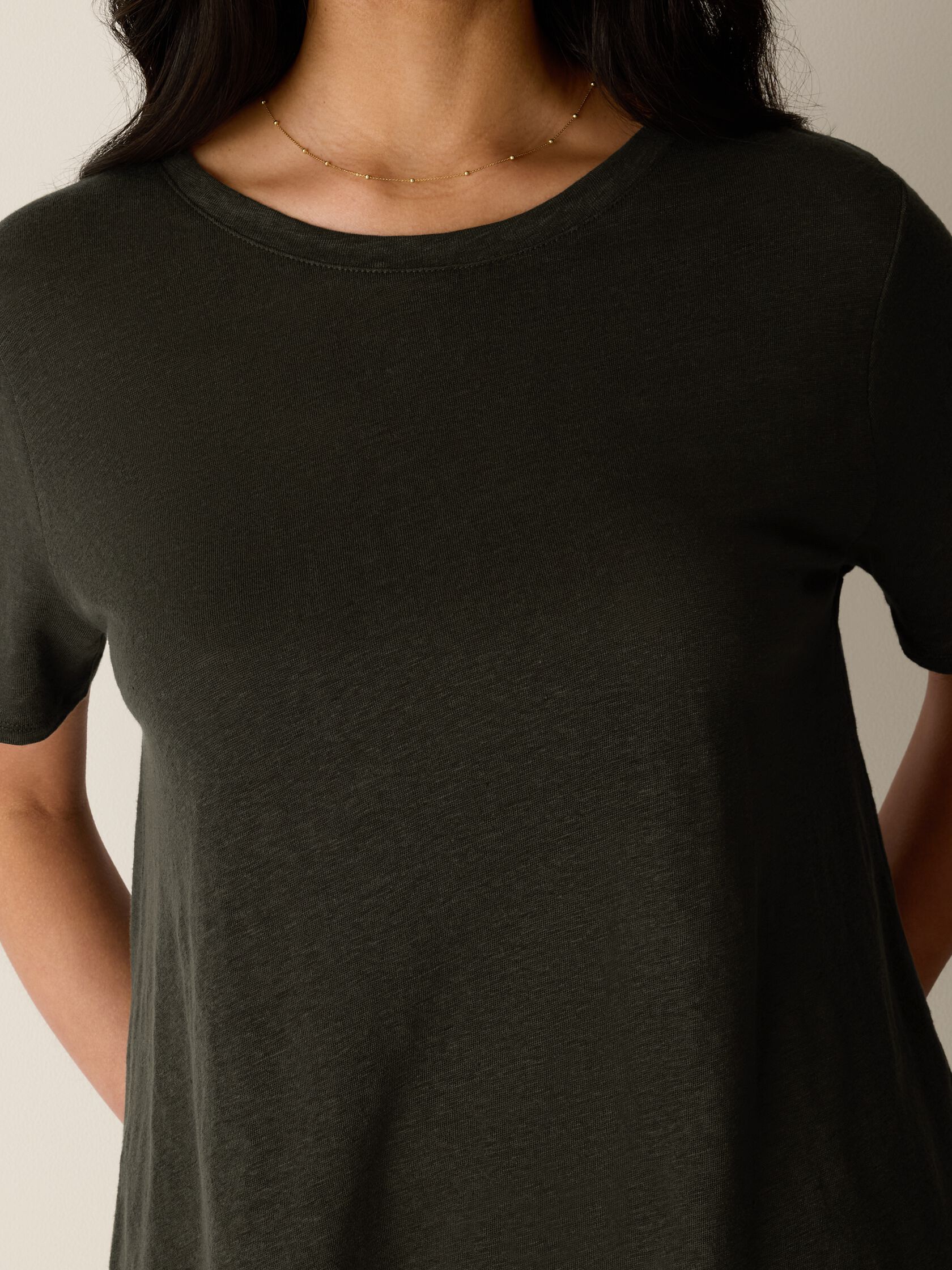 Organic Linen Jersey Crew Neck Tee