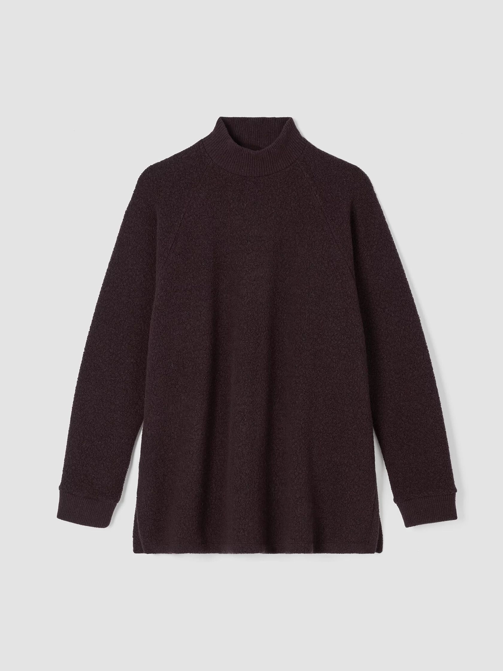 Boucle Wool Knit Turtleneck Top