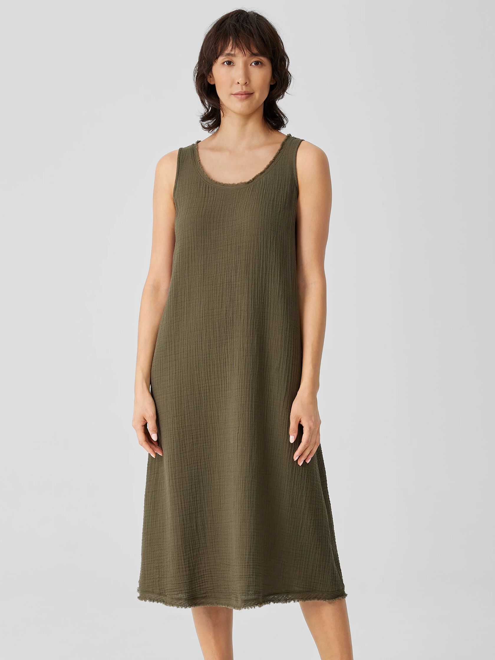 Organic Cotton Gauze Scoop Neck Dress