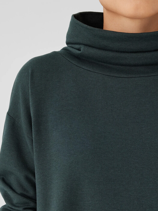 Cozy Brushed Terry Hug Funnel Neck Long Top
