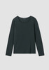 Ribbed Pima Cotton Blend Scoop Neck Top