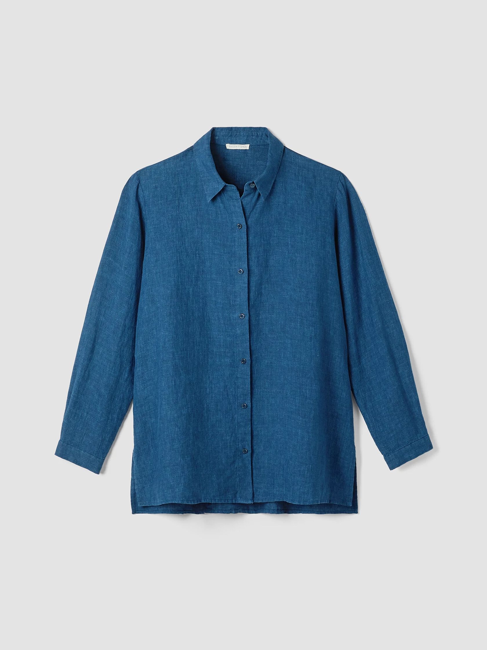 Washed Organic Linen Délavé Classic Collar Shirt