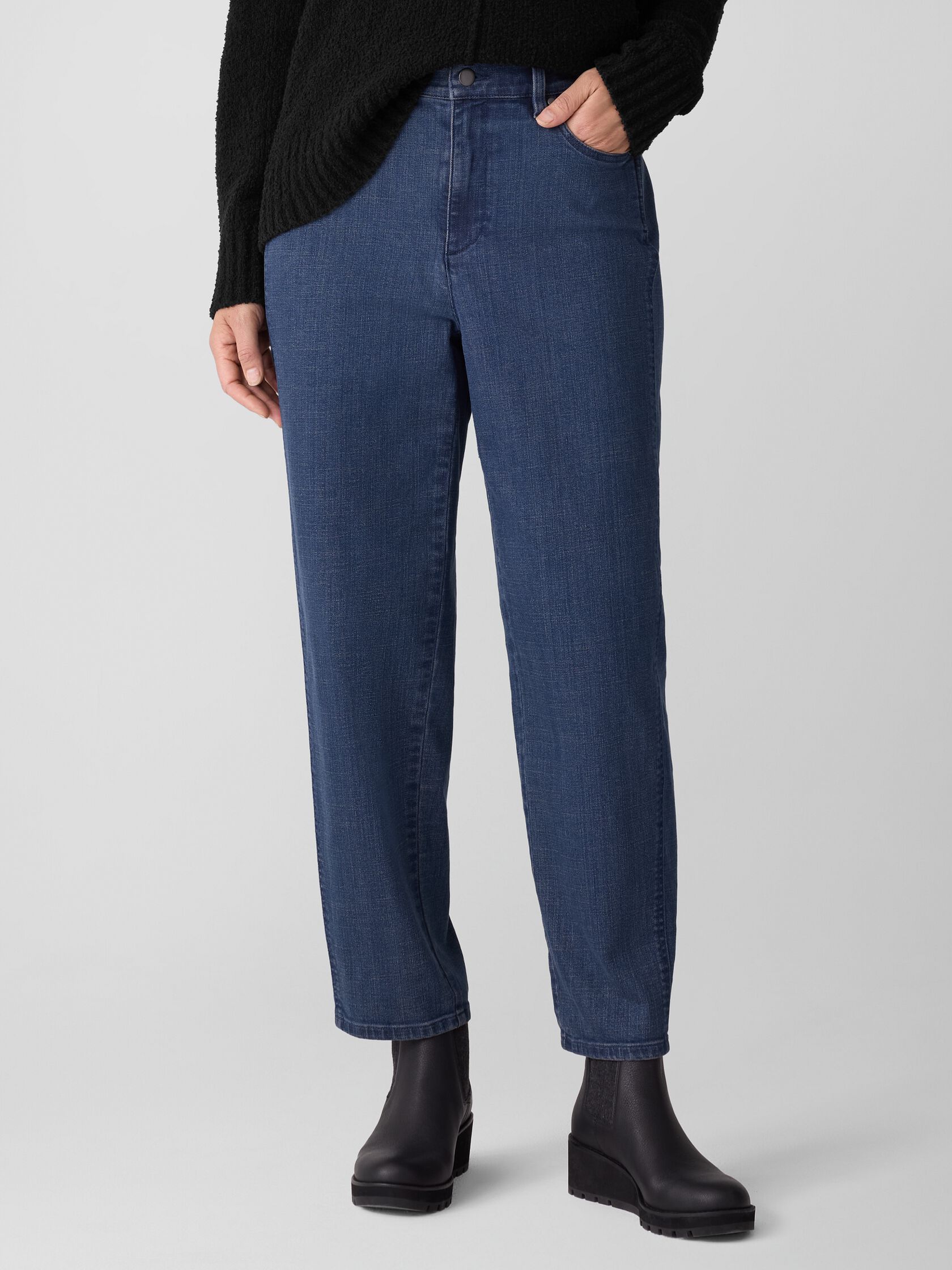 Cotton Stretch Denim Lantern Jean