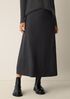 Mélange Boiled Wool Jersey A-Line Skirt in Regenerative Wool