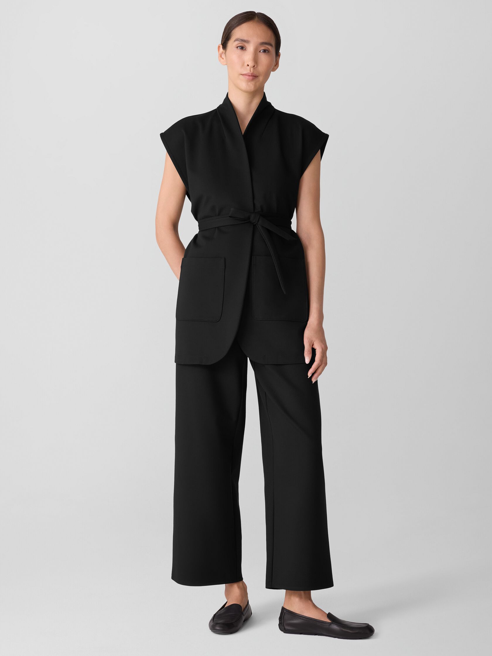 Washable Flex Ponte High Collar Vest