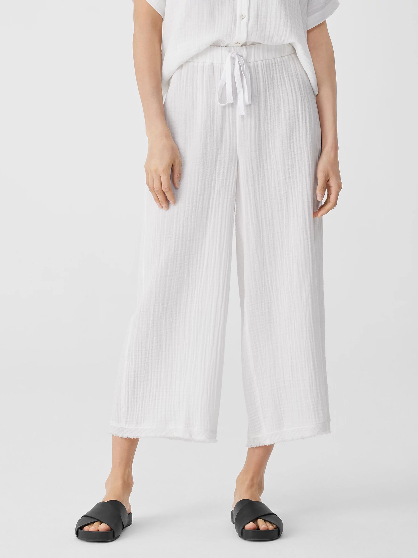 Organic Cotton Gauze Wide-Leg Pant