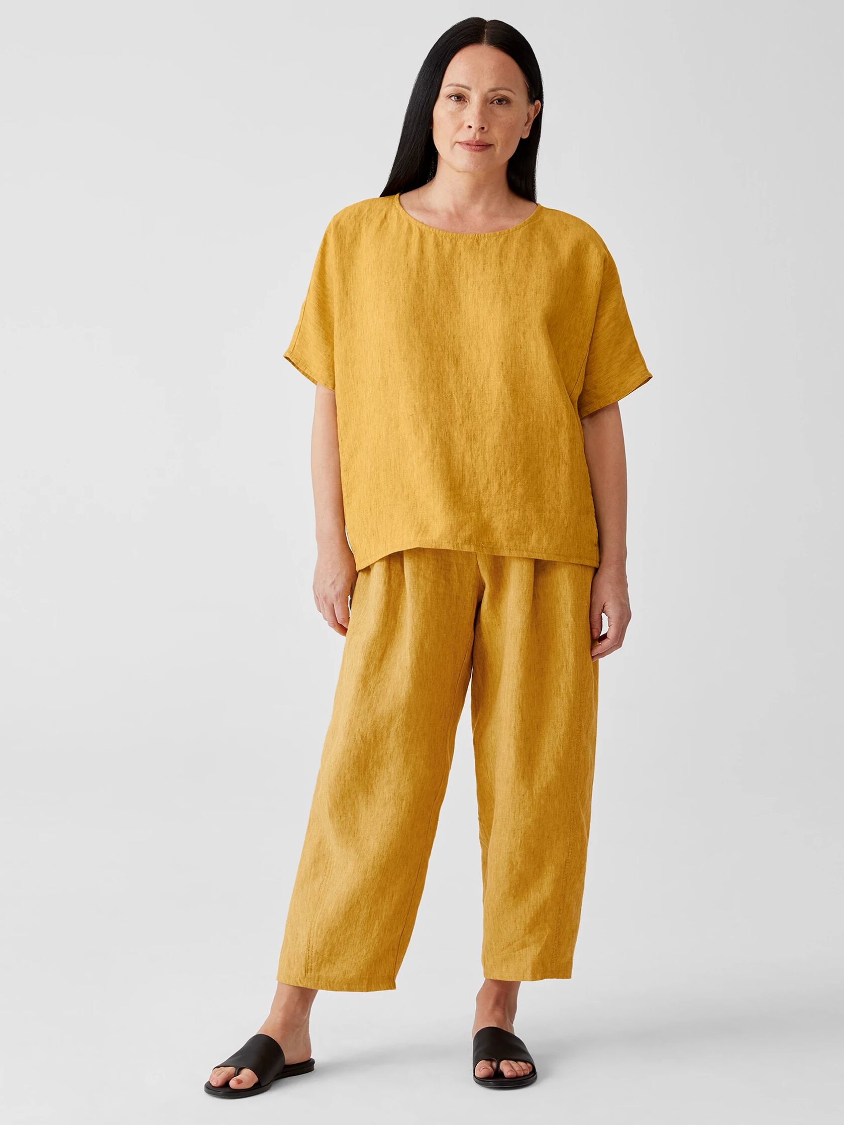 Washed Organic Linen Delave Top