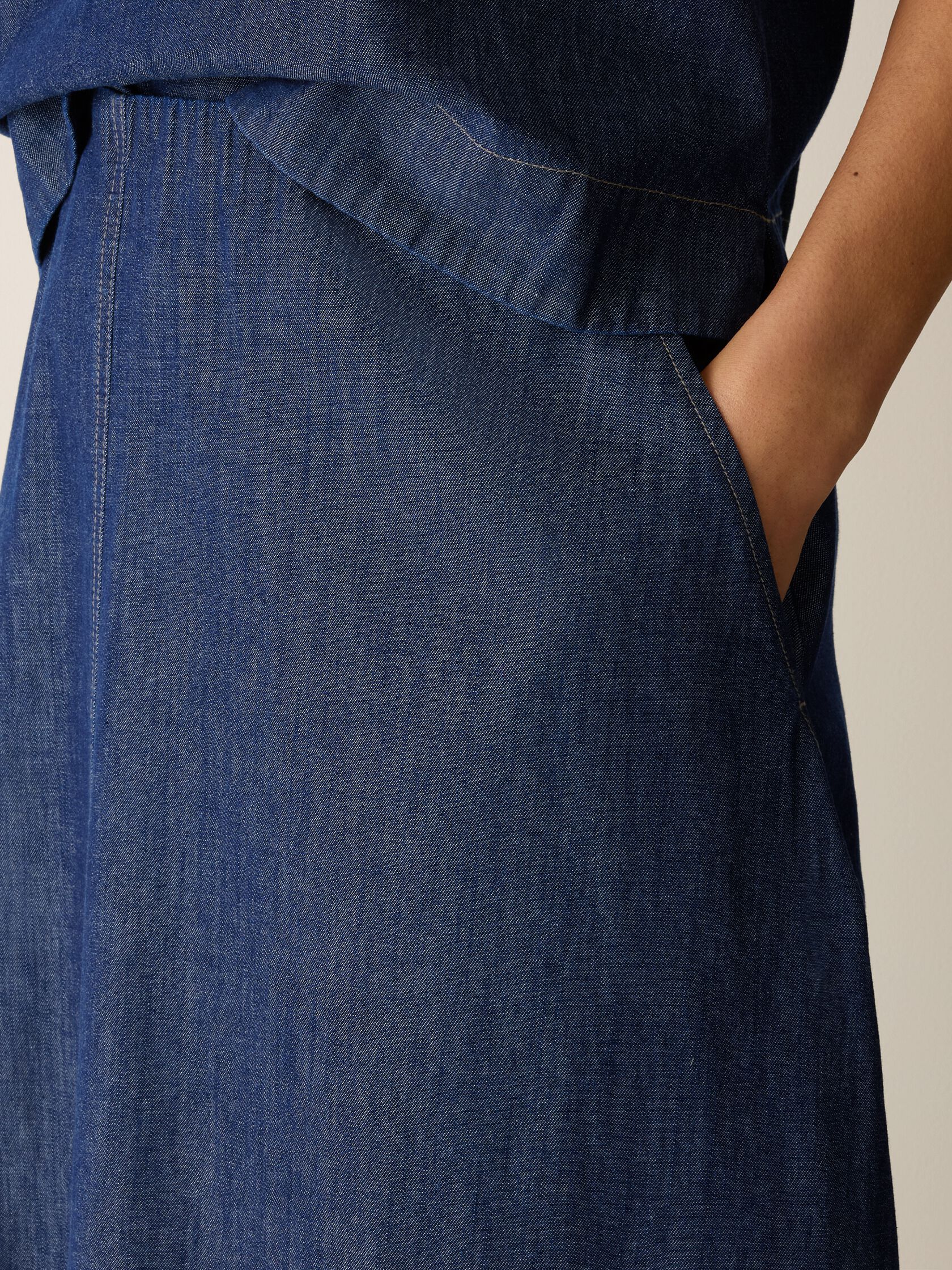 Lightweight Organic Cotton Denim Half-Circle Skirt