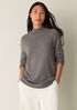 Cotton & Recycled Cashmere Turtleneck Long Top