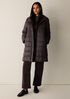 Eggshell Recycled Nylon Hooded Quilted Coat
