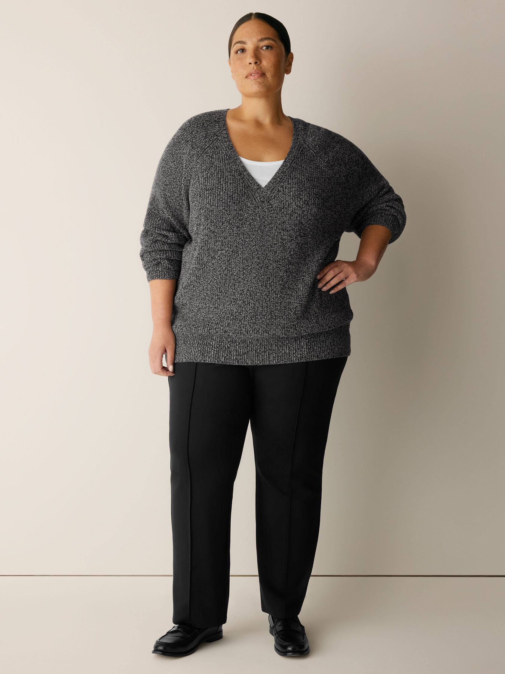 Peruvian Cotton Blend V-Neck Top