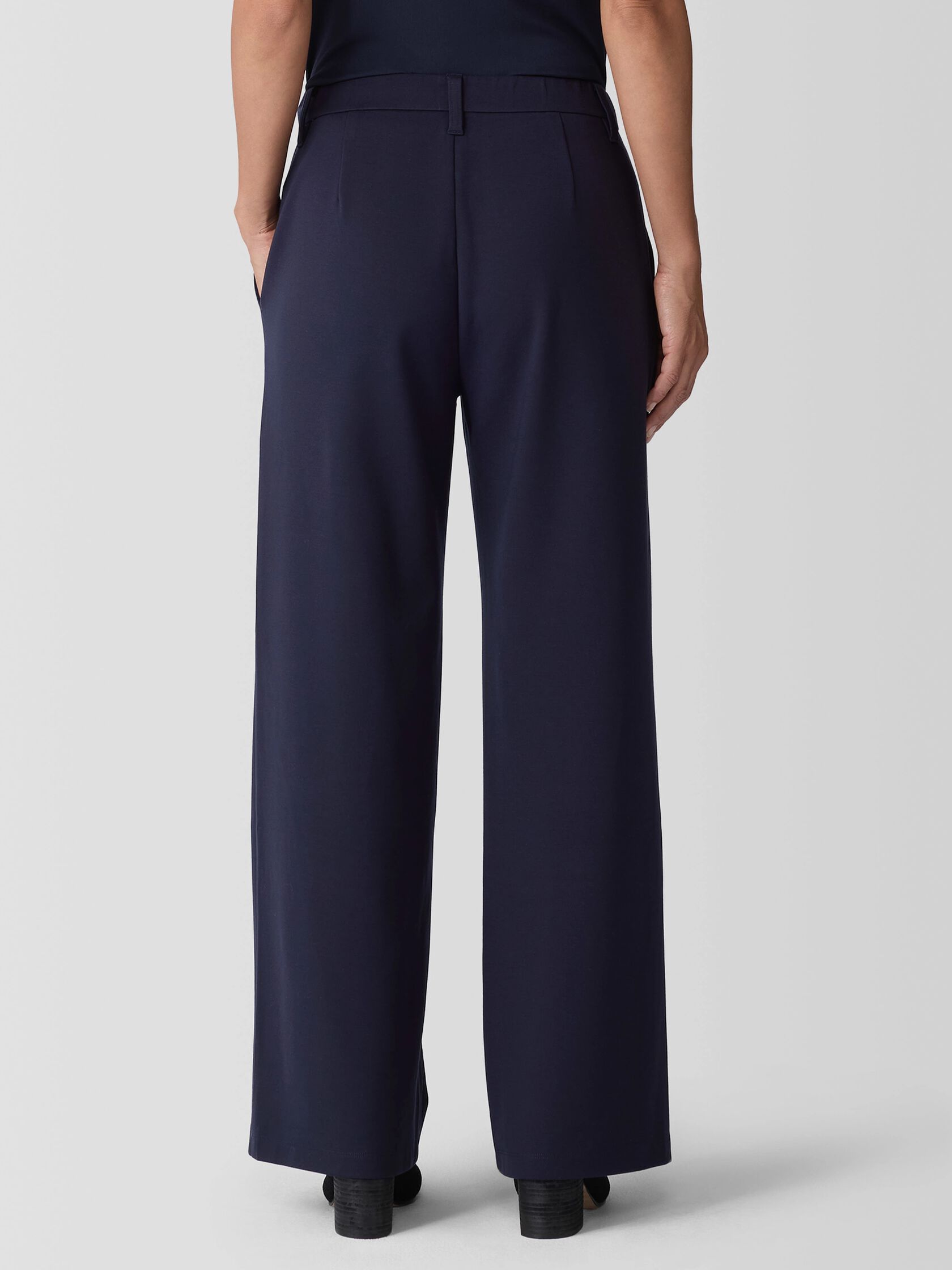 Washable Flex Ponte Wide Trouser Pant