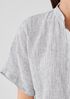 Crinkled Organic Linen Stripe Short-Sleeve Shirt