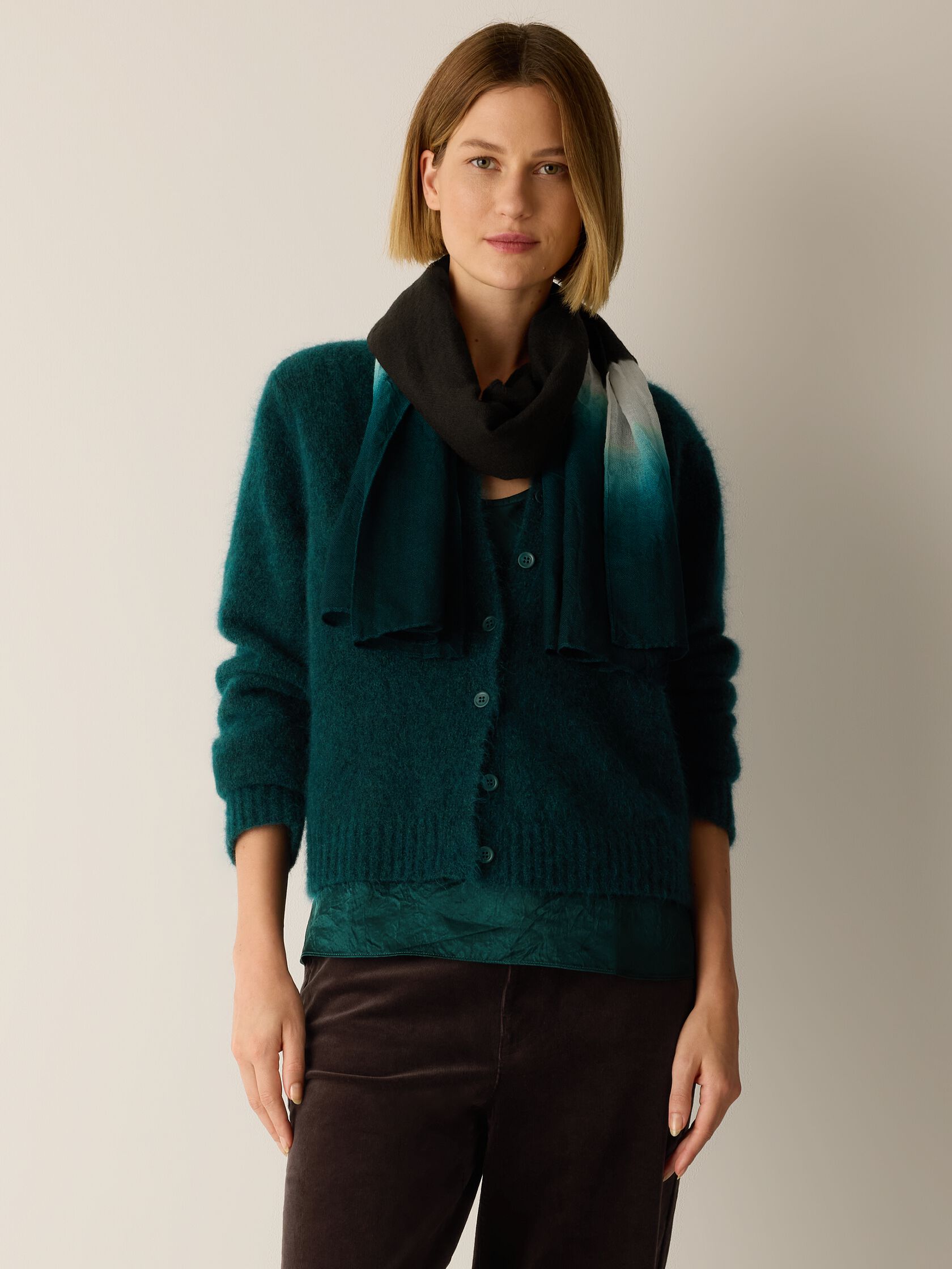 Hand-Dyed Wool Gauze Scarf