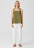 Washed Organic Linen Delave Tank