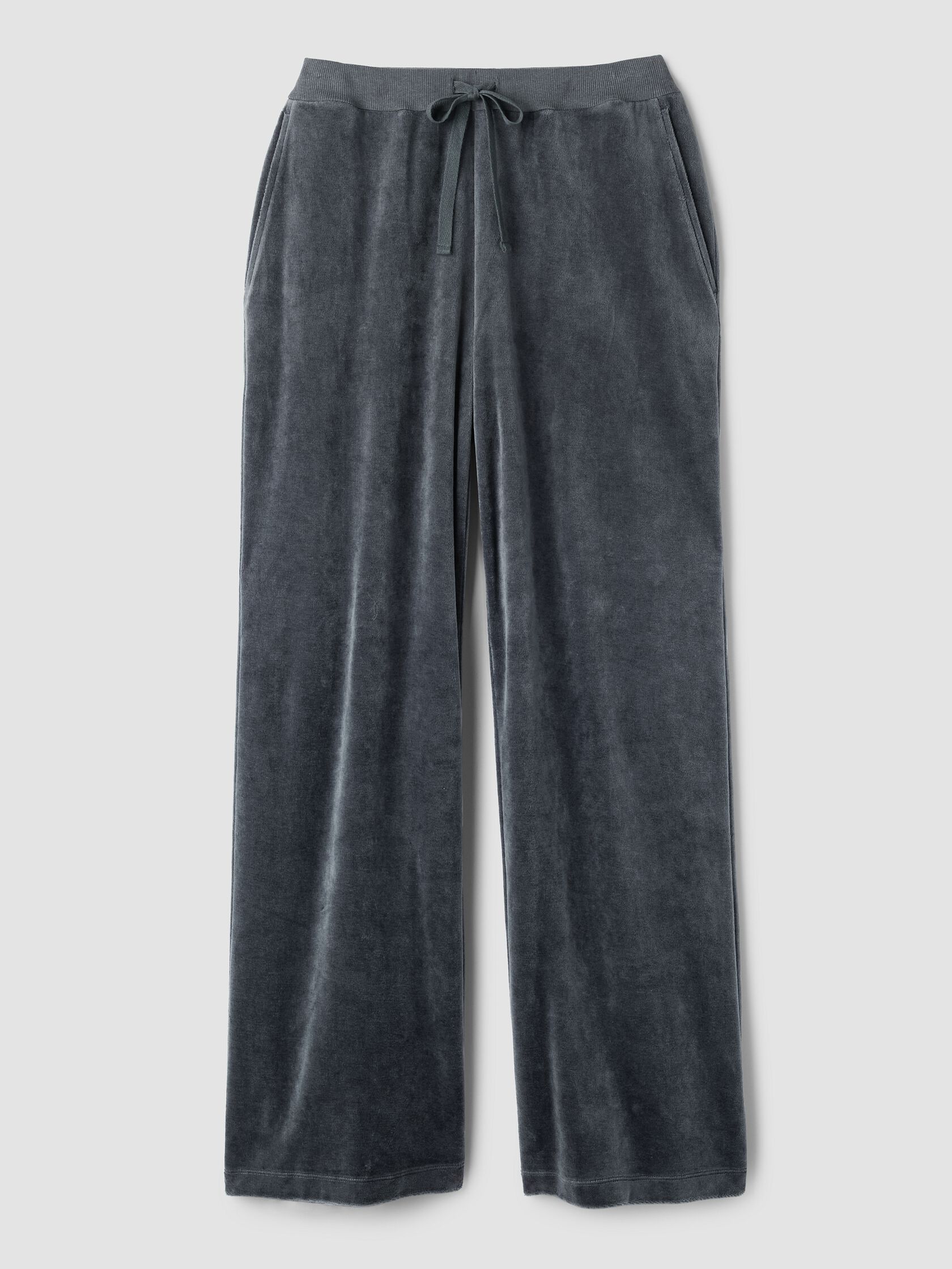 Cozy Velour Knit Wide-Leg Pant
