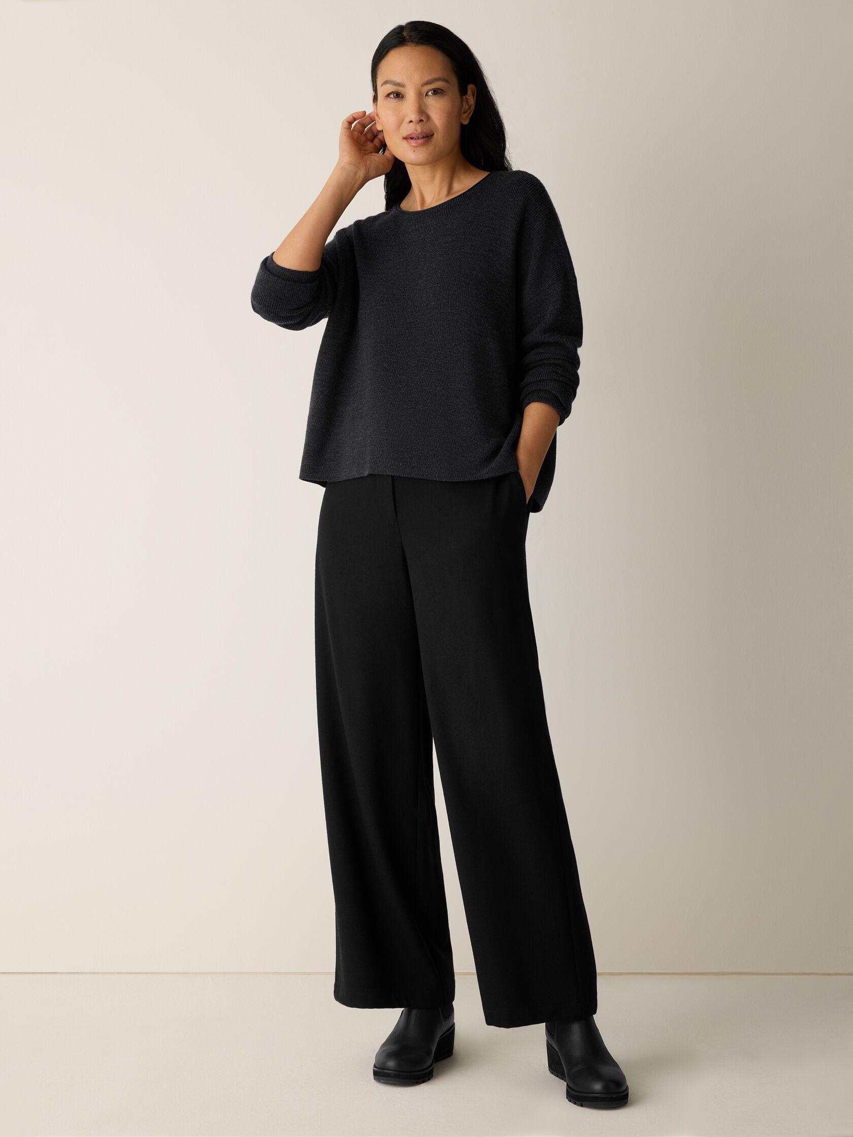 Merino Crew Neck Top in Regenerative Wool