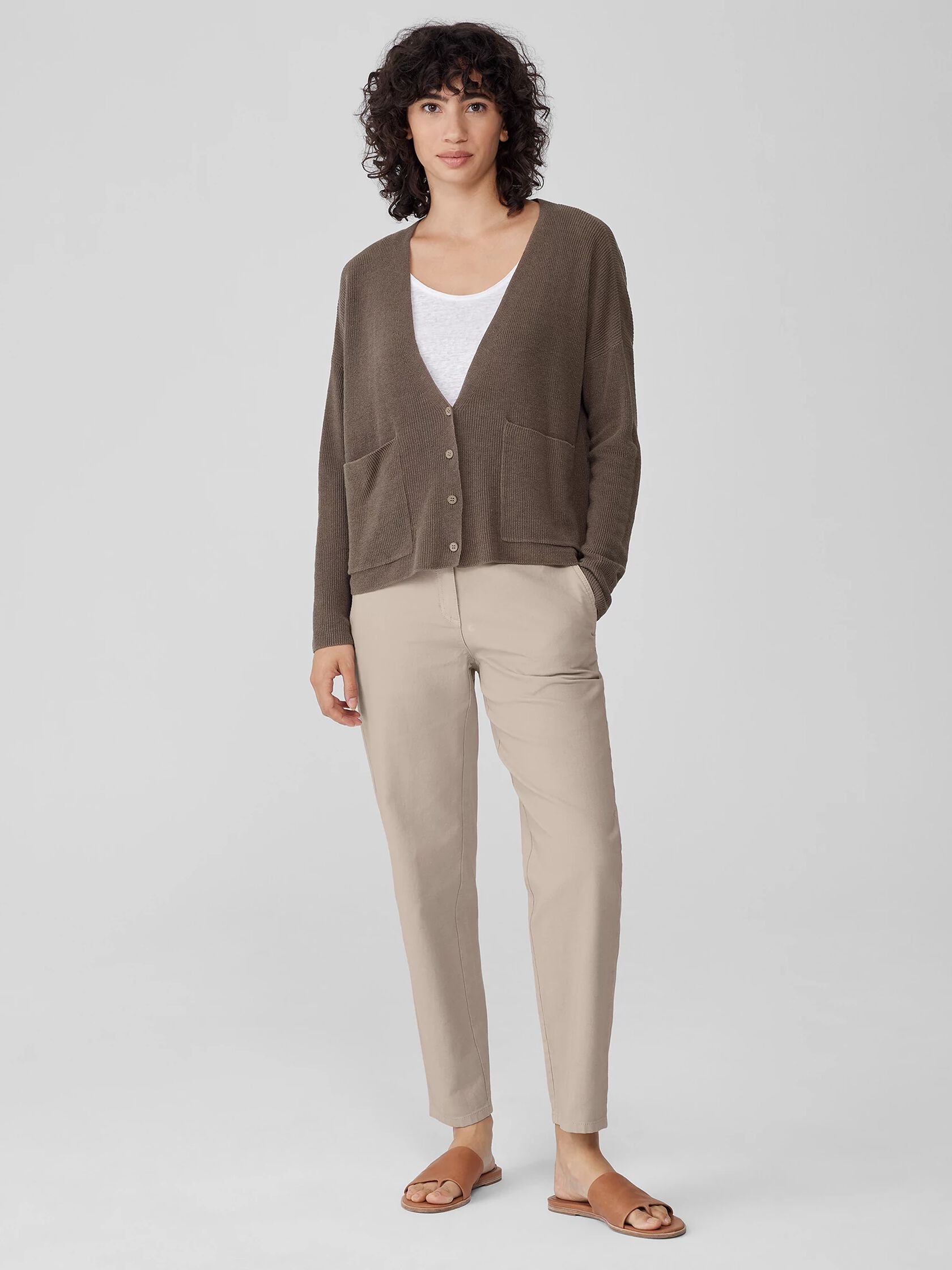 Cotton Hemp Stretch Tapered Pant