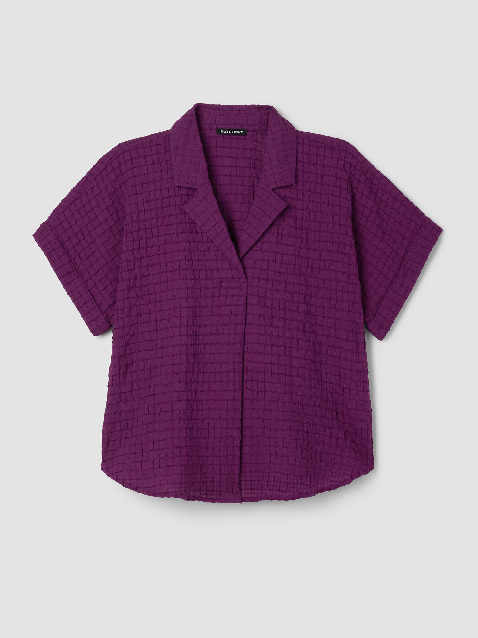 Organic Cotton Voile Box Notch Collar Shirt